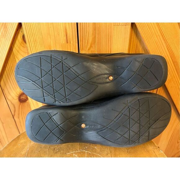 CLARKS Unstructured Strappy Leather Loafers Mary Janes - Black 9.5 - Picture 7 of 8